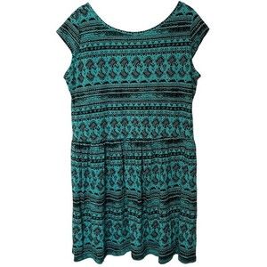 Stradivarius Boho Emerald Green Swimsuit Cover Up Mini Dress